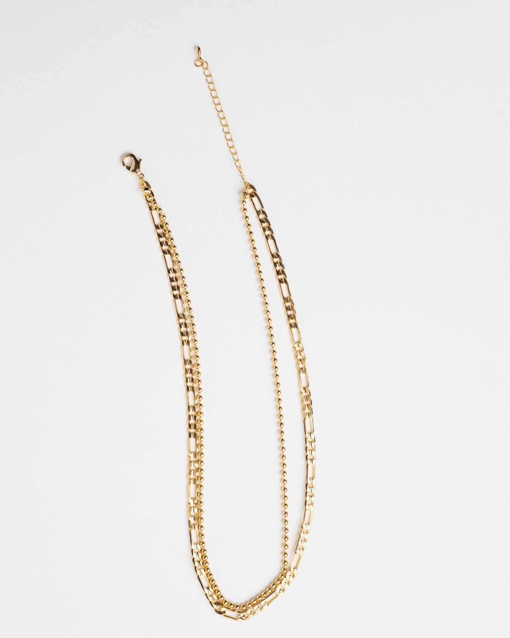 14K Plated Figaro & Dots Necklace