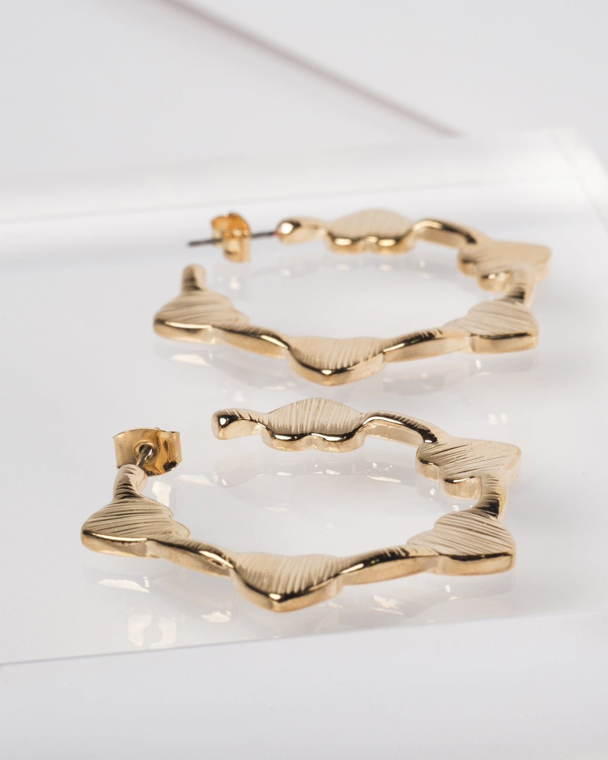 16K Plated Heart Hoops Earrings