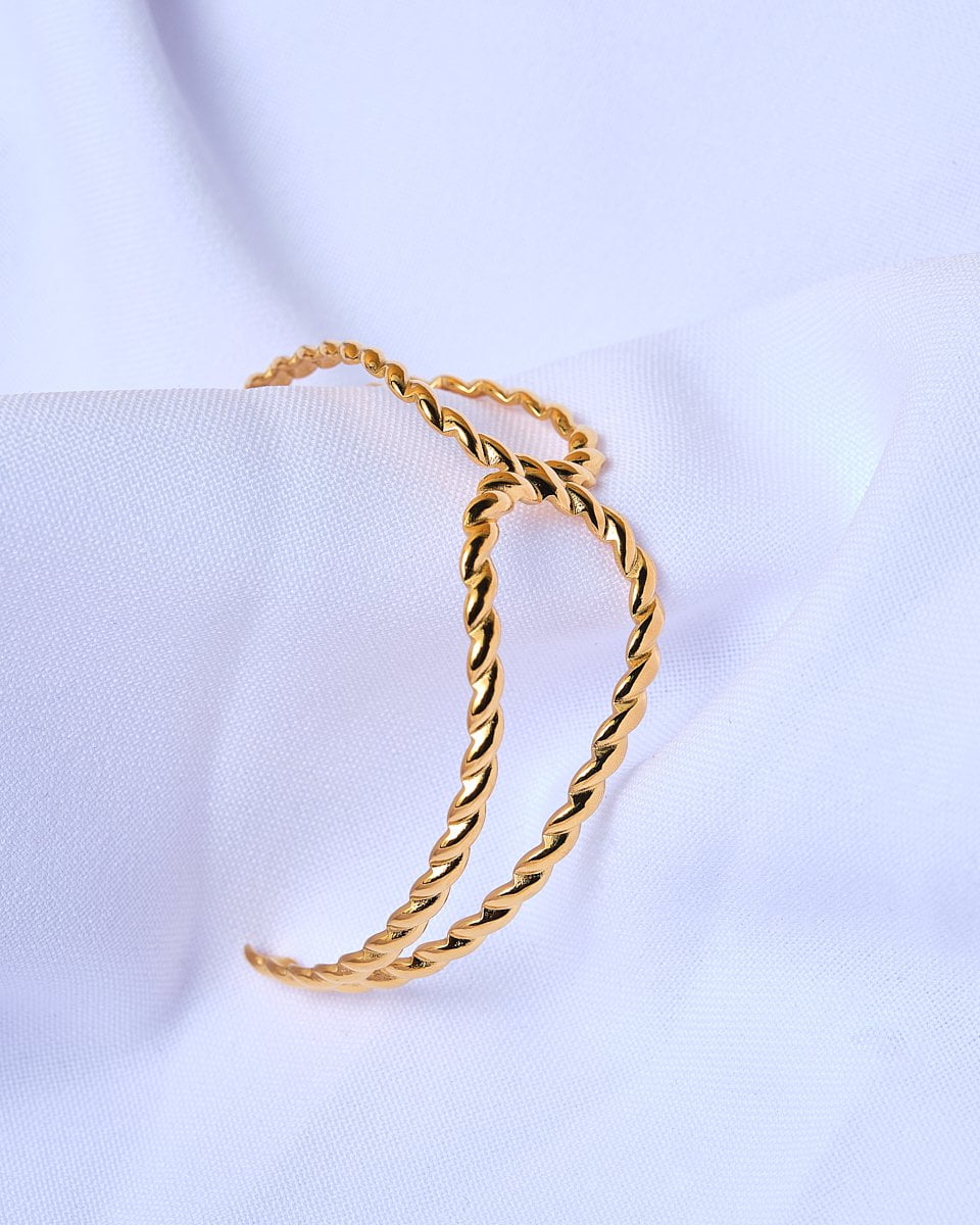 18K Plated Rope Duo Cuff
