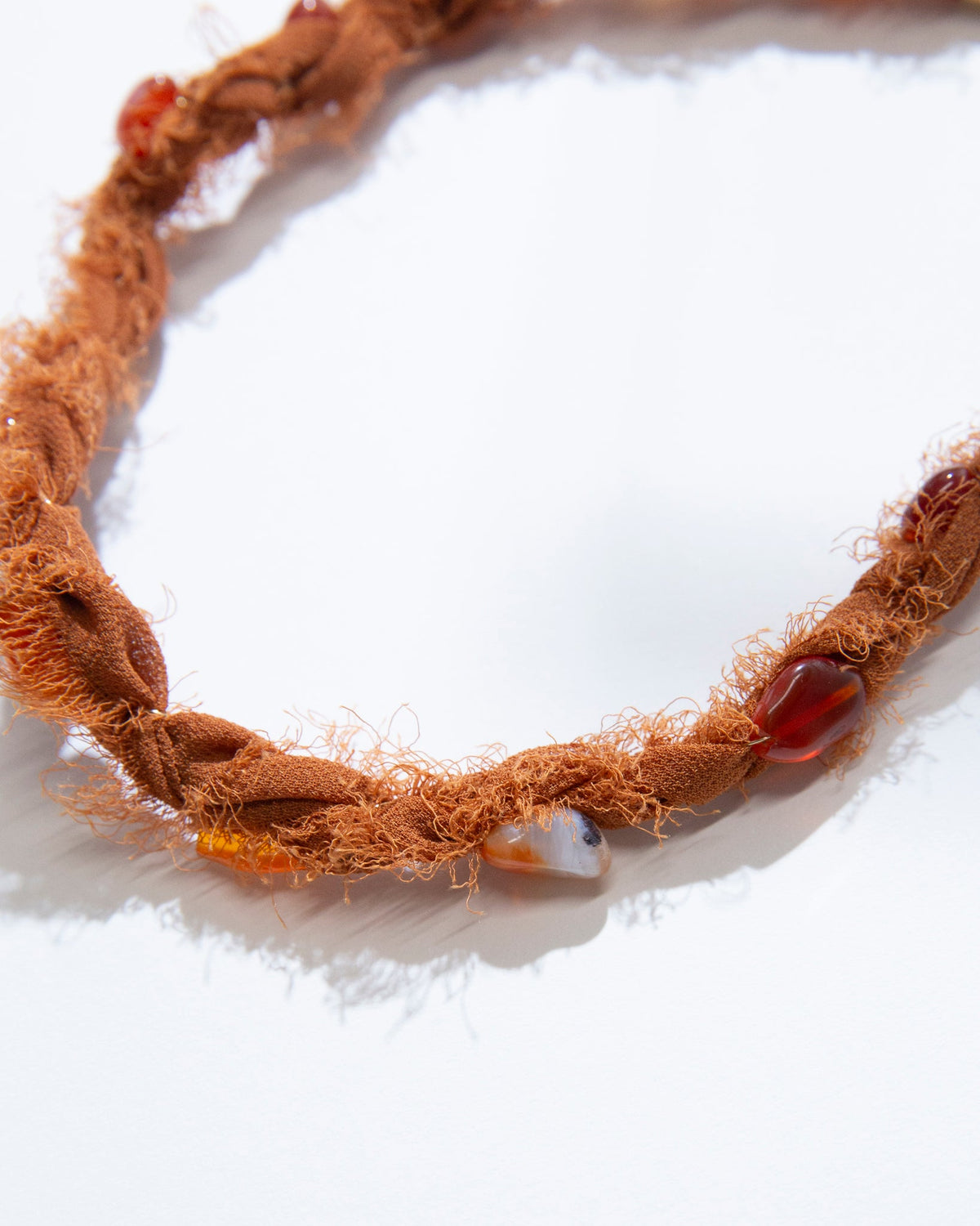 Orange Fabric Necklace