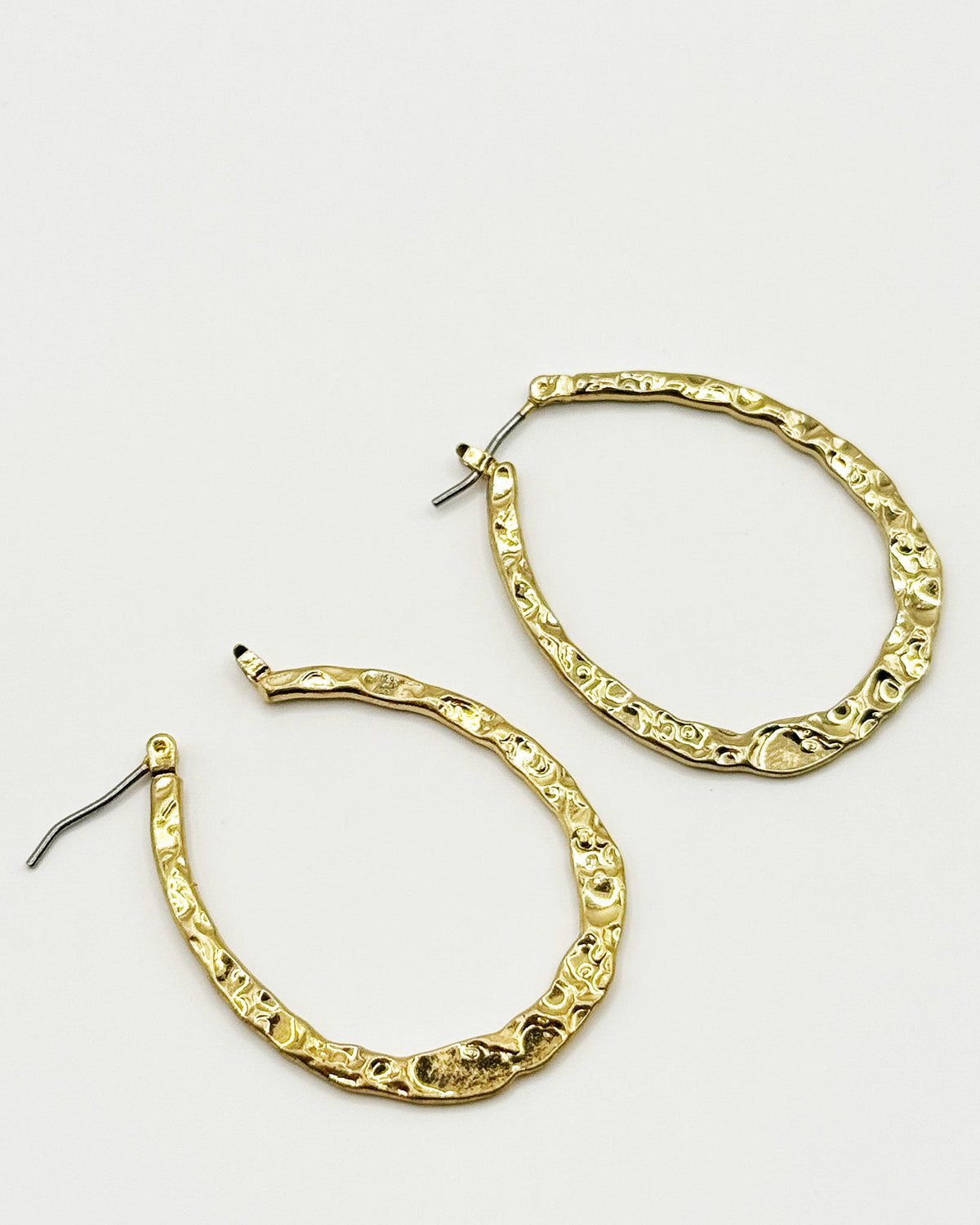 Hammered Drop Hoops