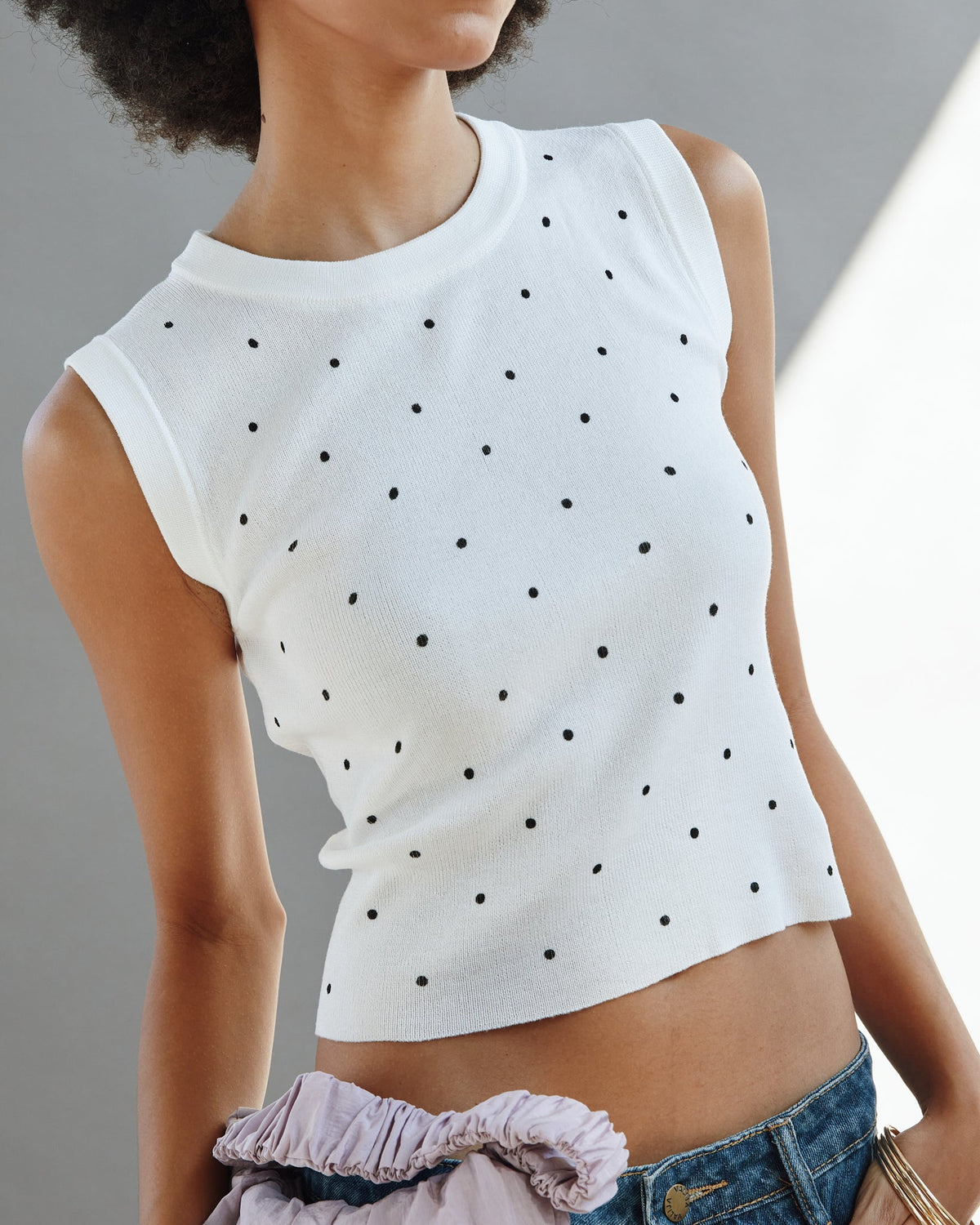 Polka Dot Knit Top