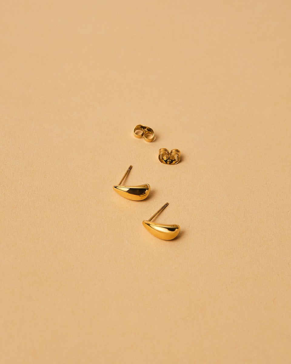 18K Plated Drip Post Earrings