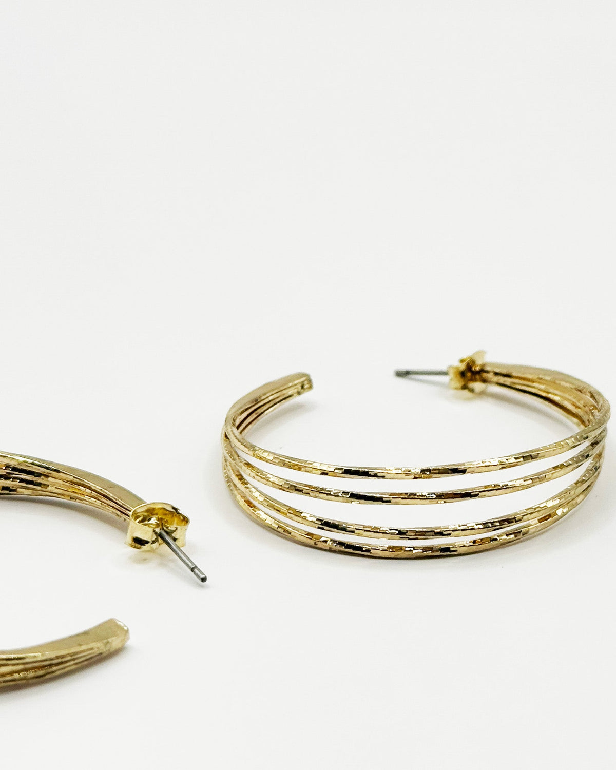 16K Plated Four Lines Hoops