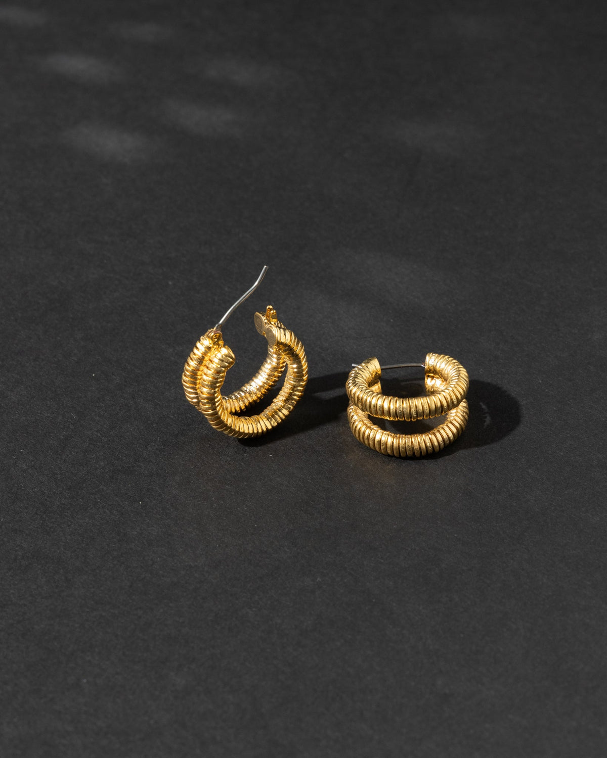 18K Plated Warm Double Hoop