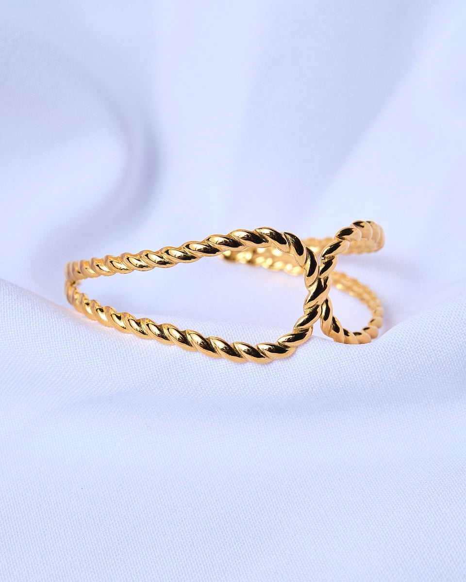 18K Plated Rope Duo Cuff