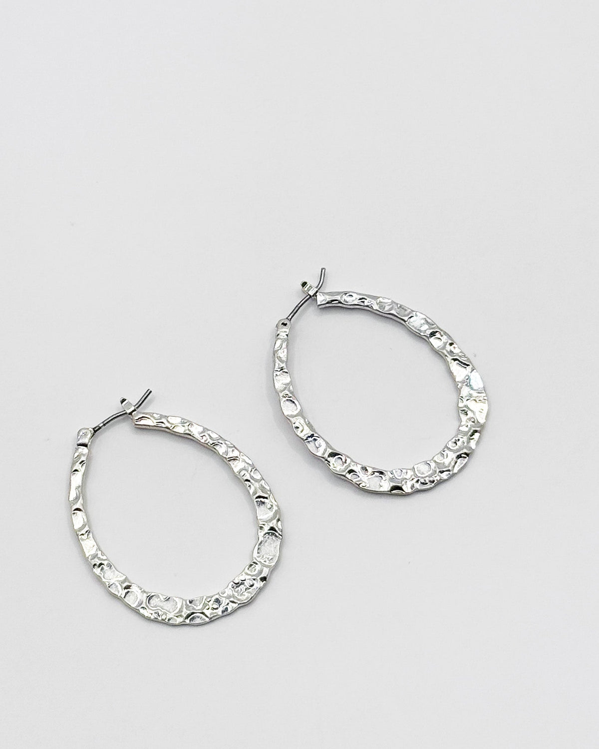 Hammered Drop Hoops