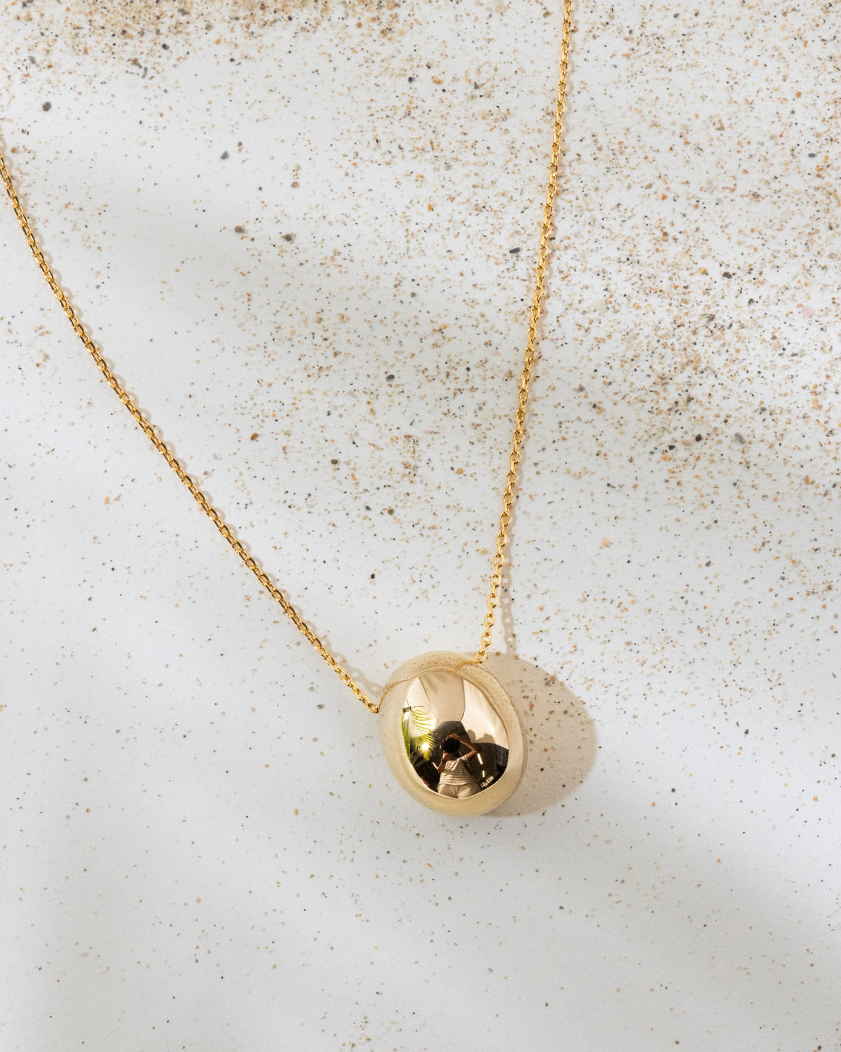 18K Plated Pebble Necklace