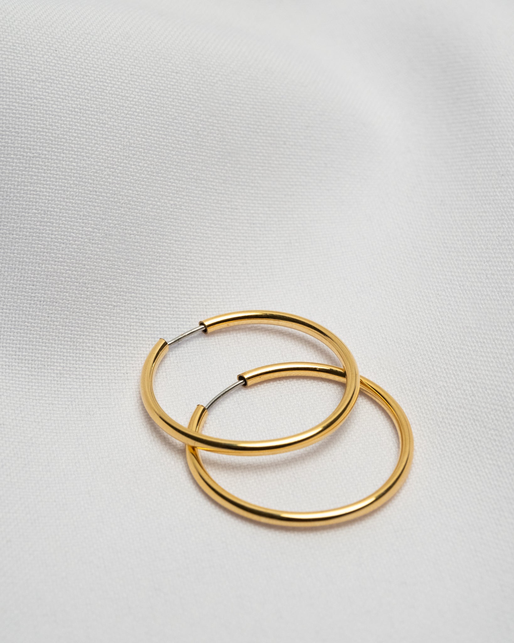 16K Plated Simple Gold Hoops