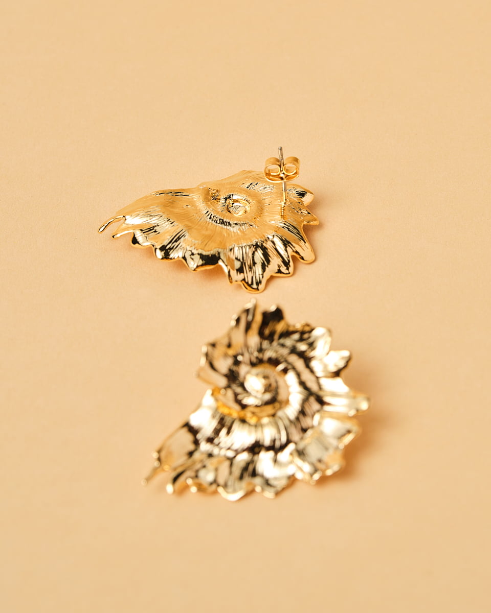18K Plated Scandal Shell Earrings