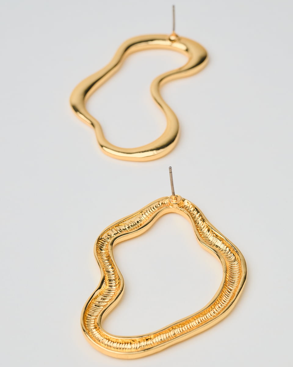 16K Plated Amoeba Earrings