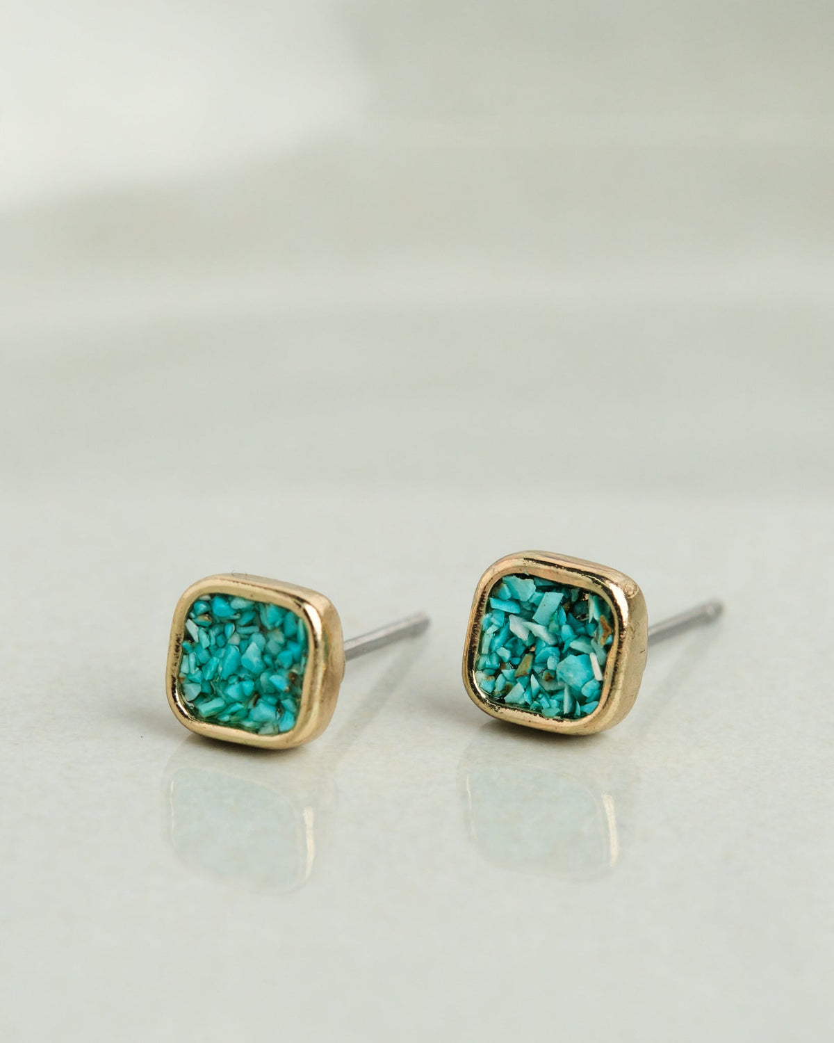 Tiny Stone Stud Earrings