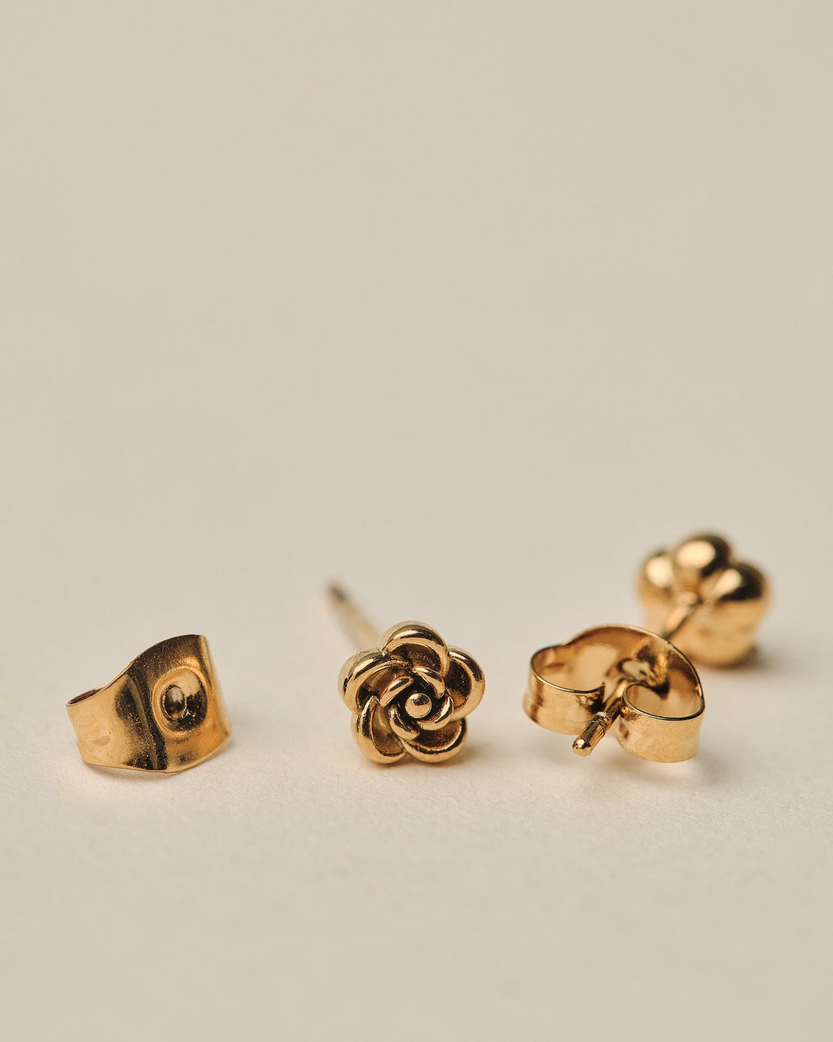18K Plated Rose Post Earrings