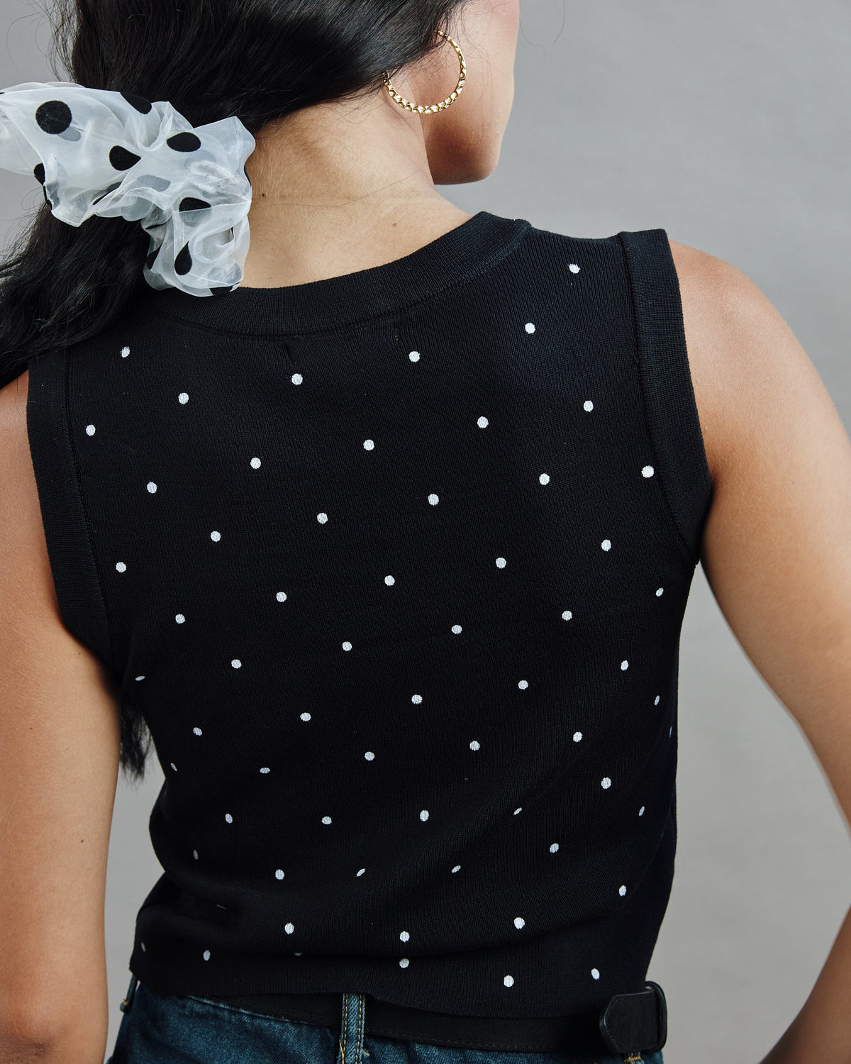 Polka Dot Knit Top