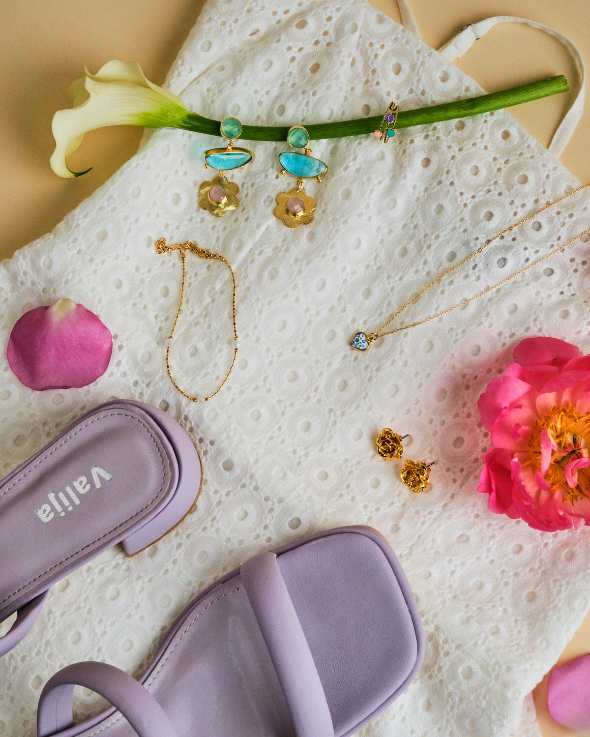 16K Plated La Rosa Earrings