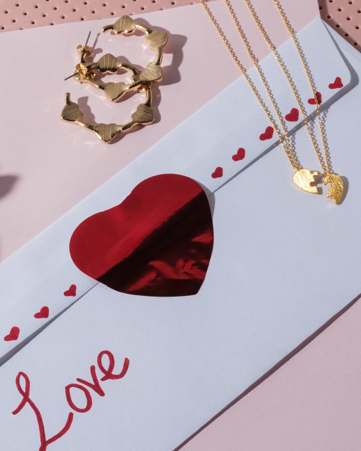 16K Plated Heart Hoops Earrings