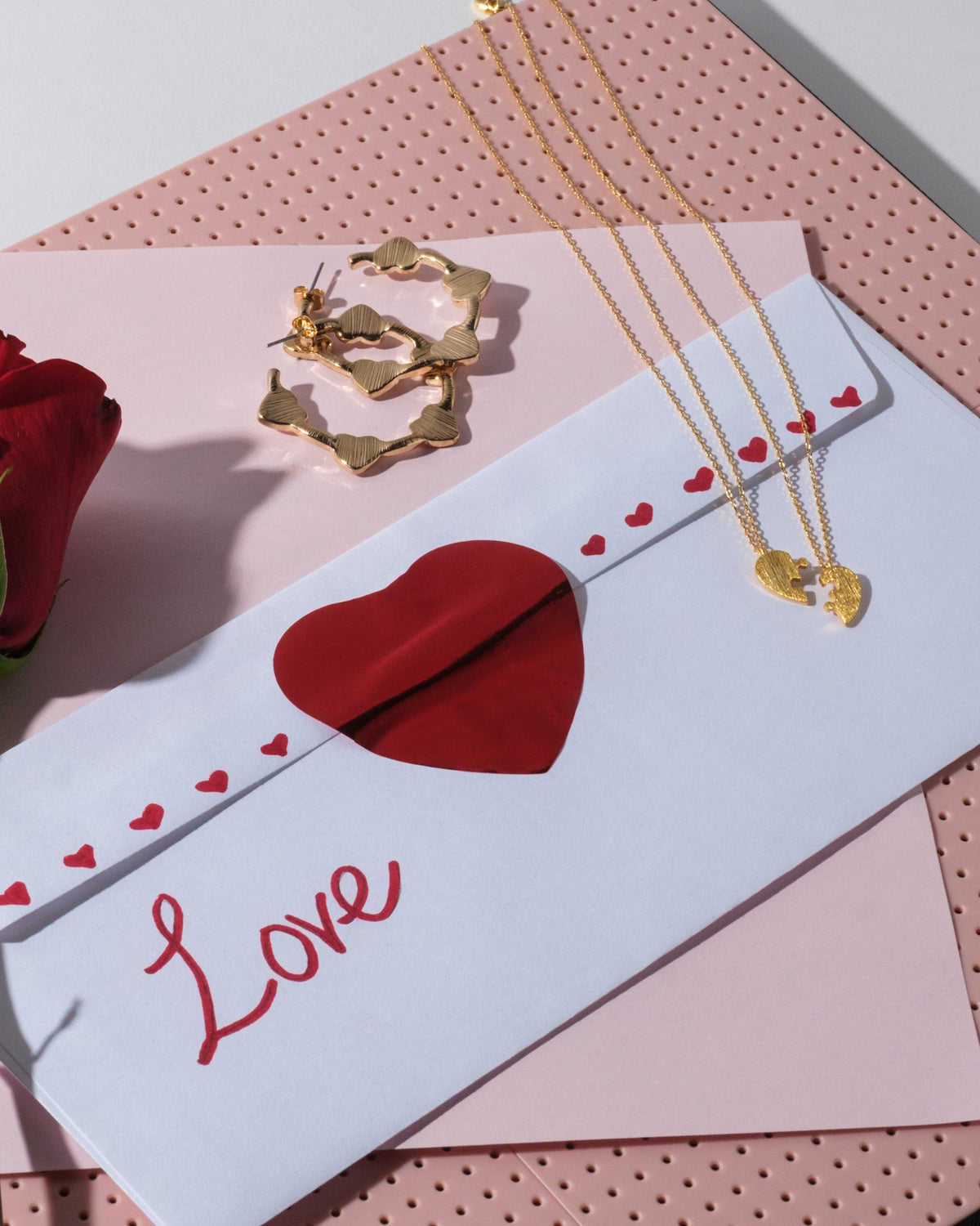 16K Plated Heart Hoops Earrings