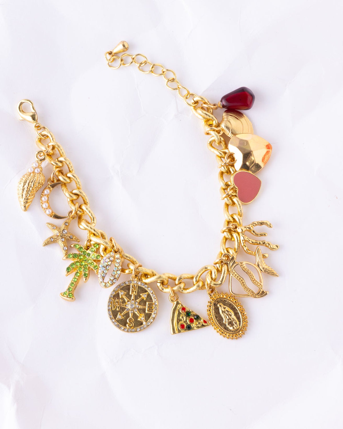 16K Plated Mixed Charms Bracelet