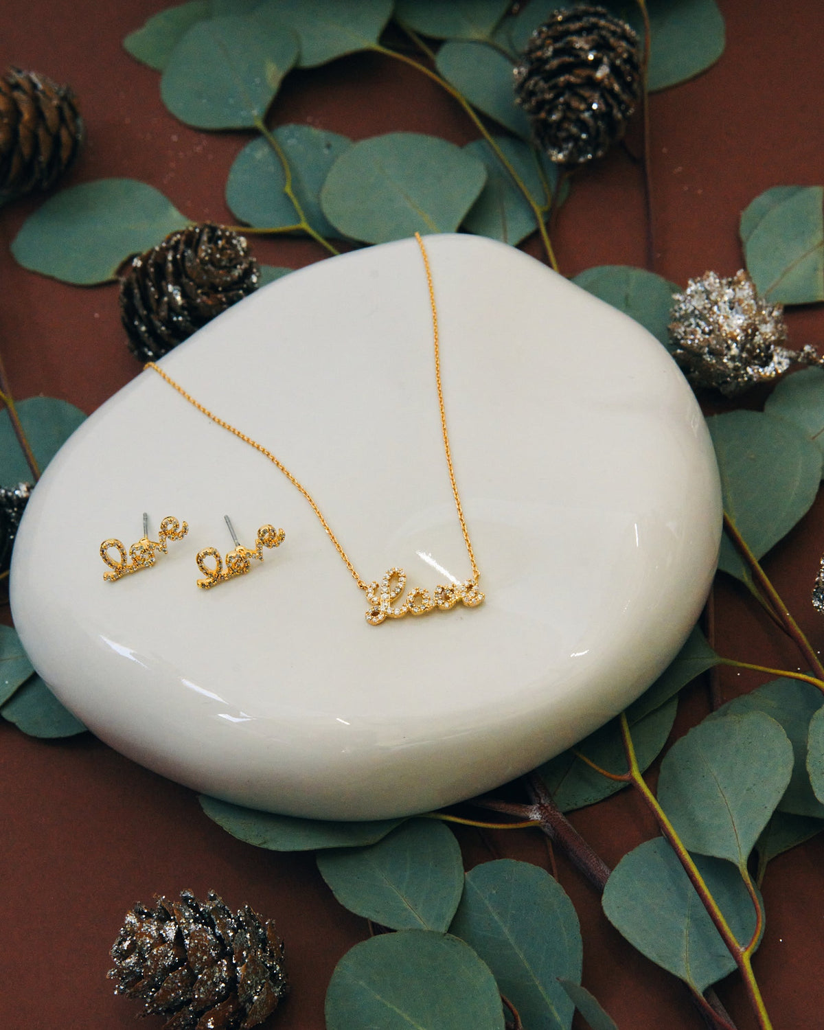 18K Plated Love Love Post Earrings