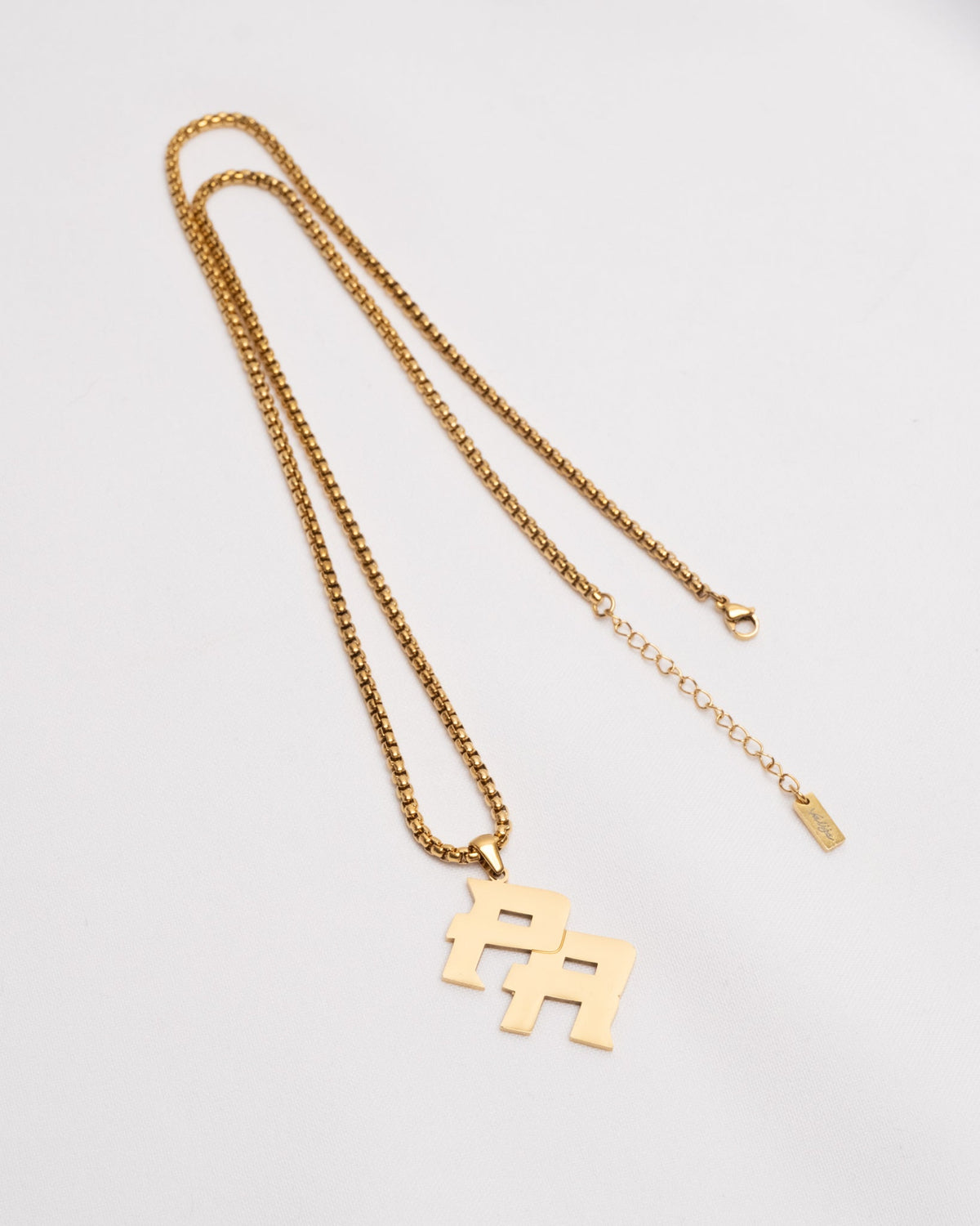 18K Plated PR Logo Necklace
