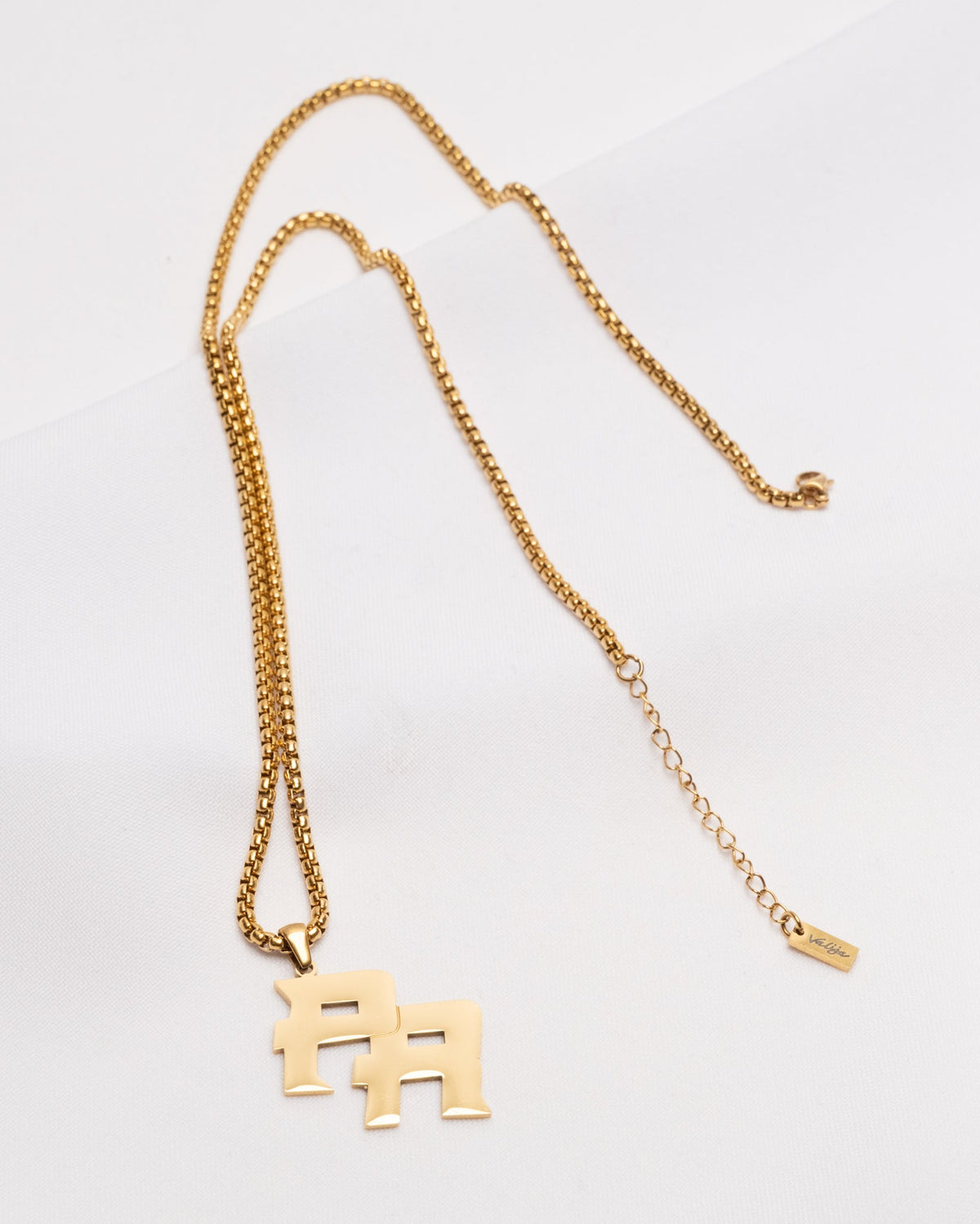 18K Plated PR Logo Necklace