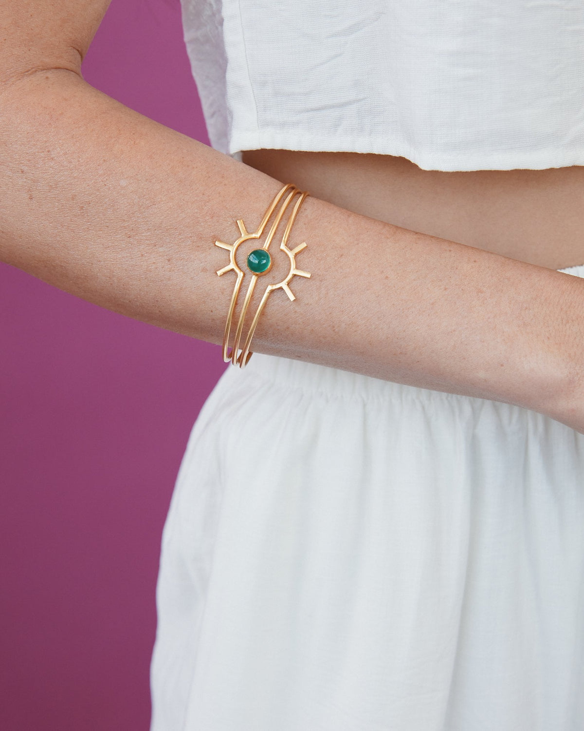 18k Plated Sun Cuff Bracelet