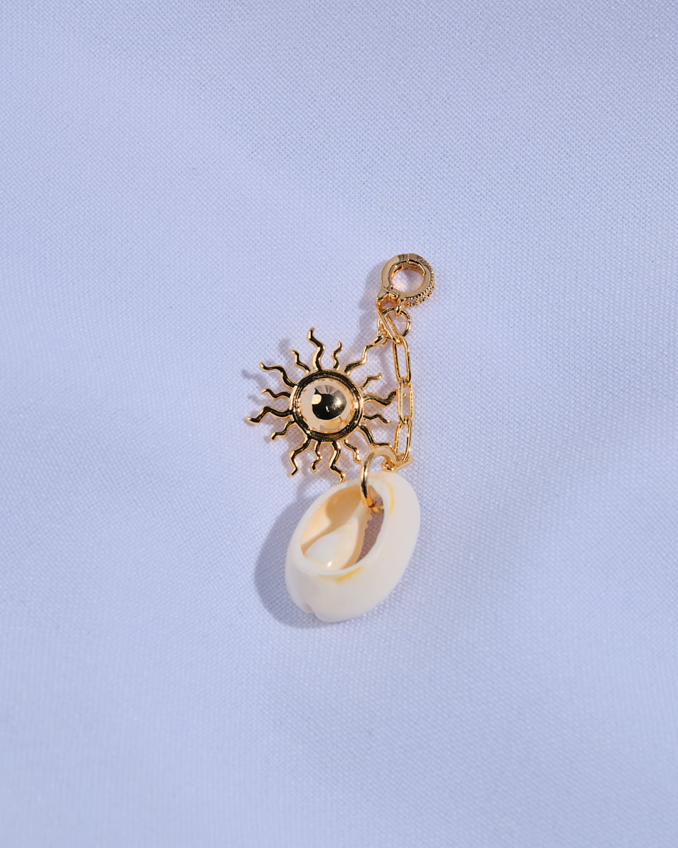 18K Plated Shell Sun Charm