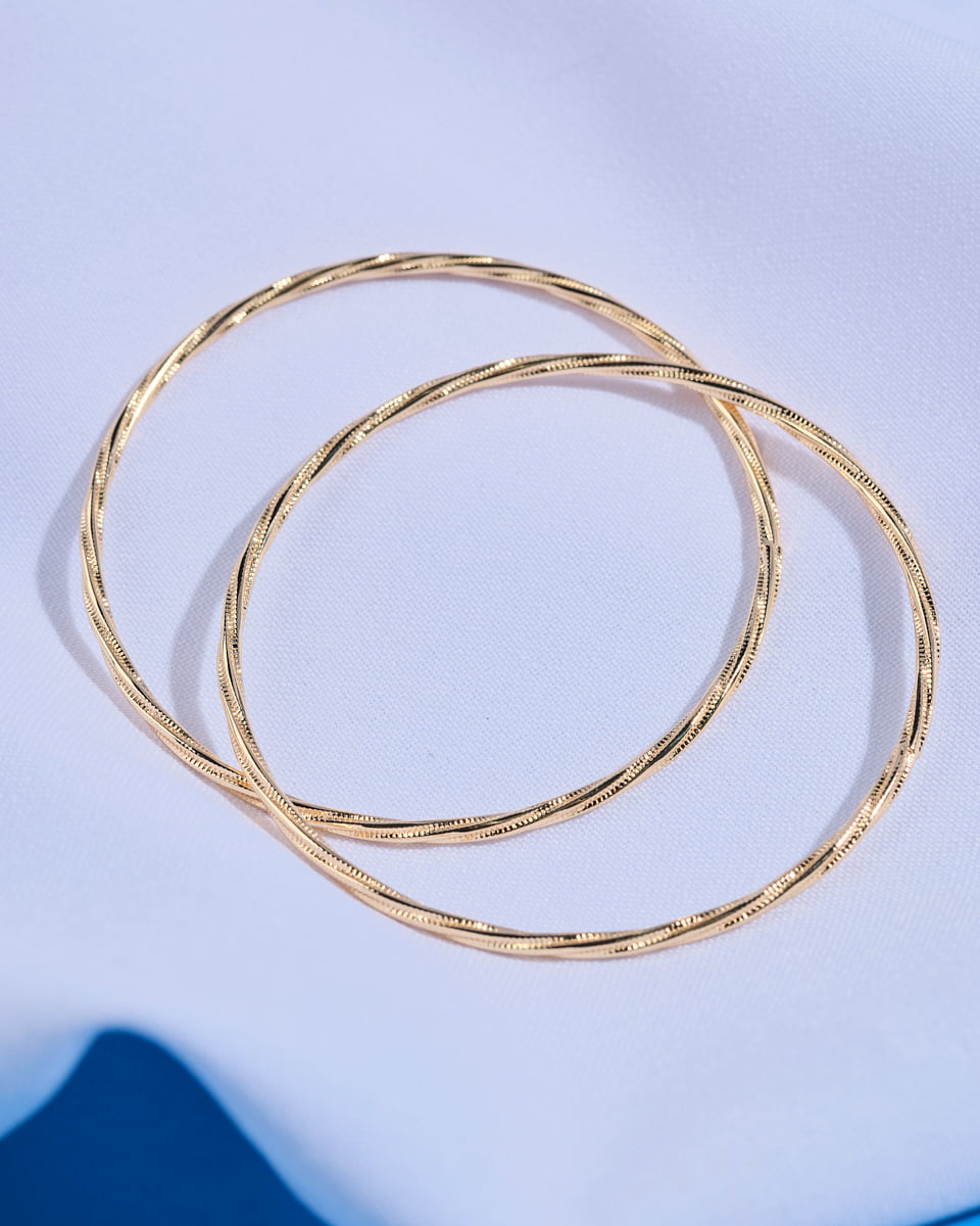 16K Plated Twisted Bangles Trio