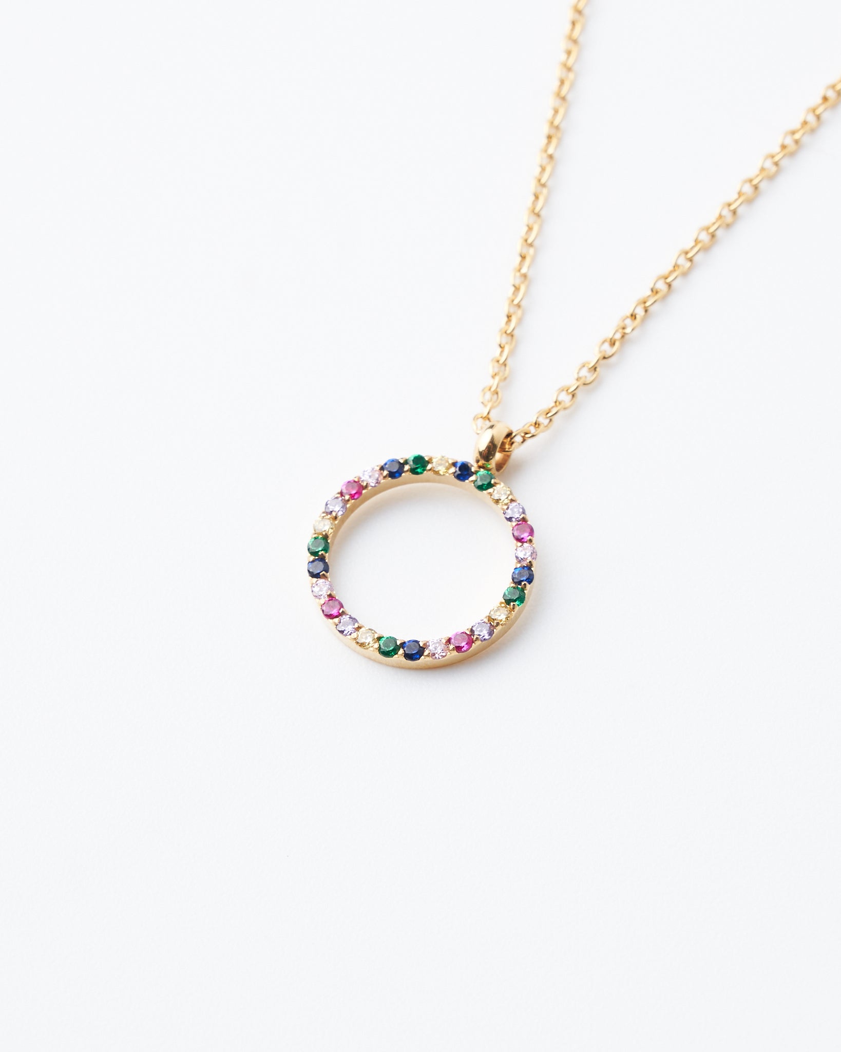 14K Plated Bling Ring Necklace