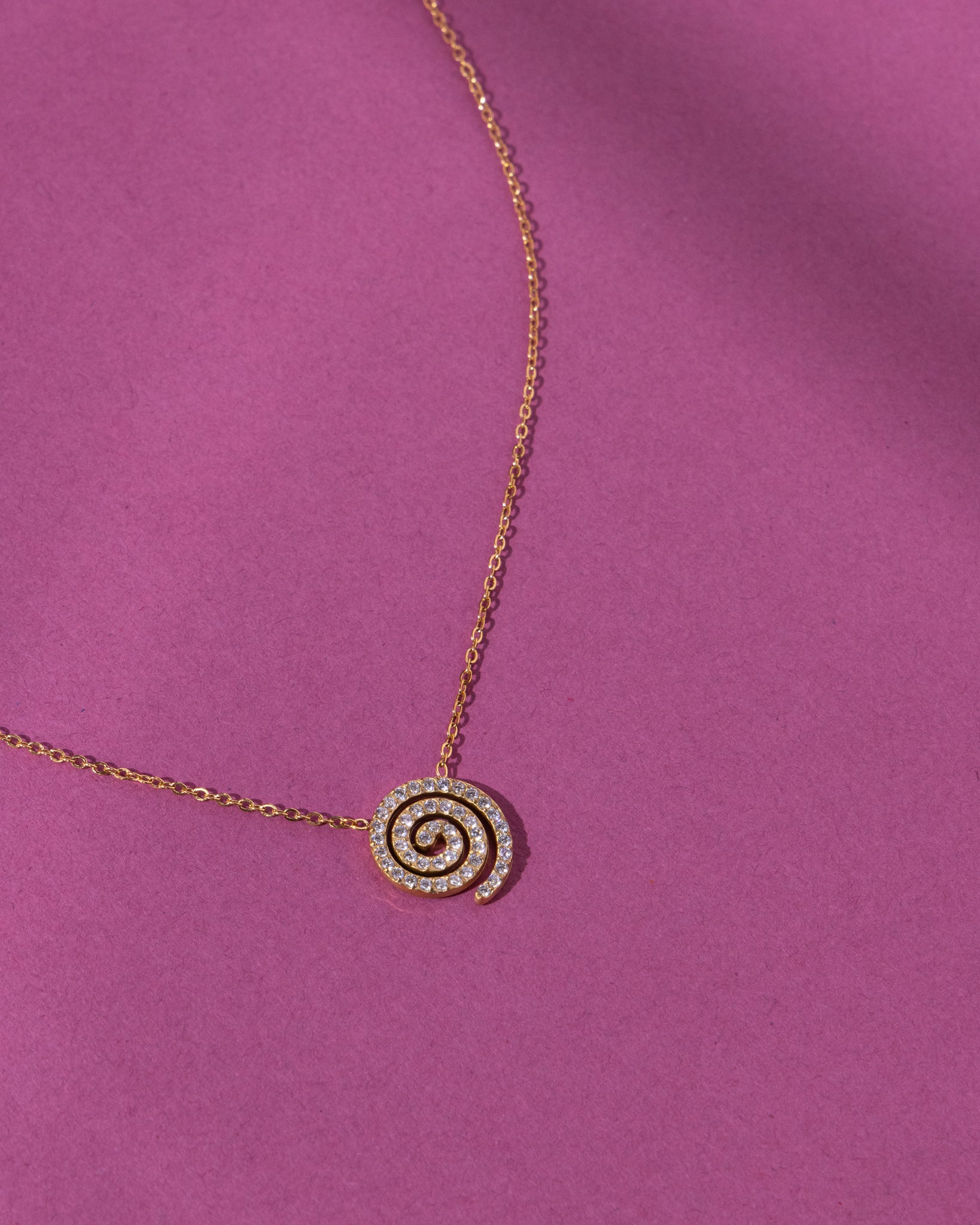 18K Plated Brillo Swirl Necklace