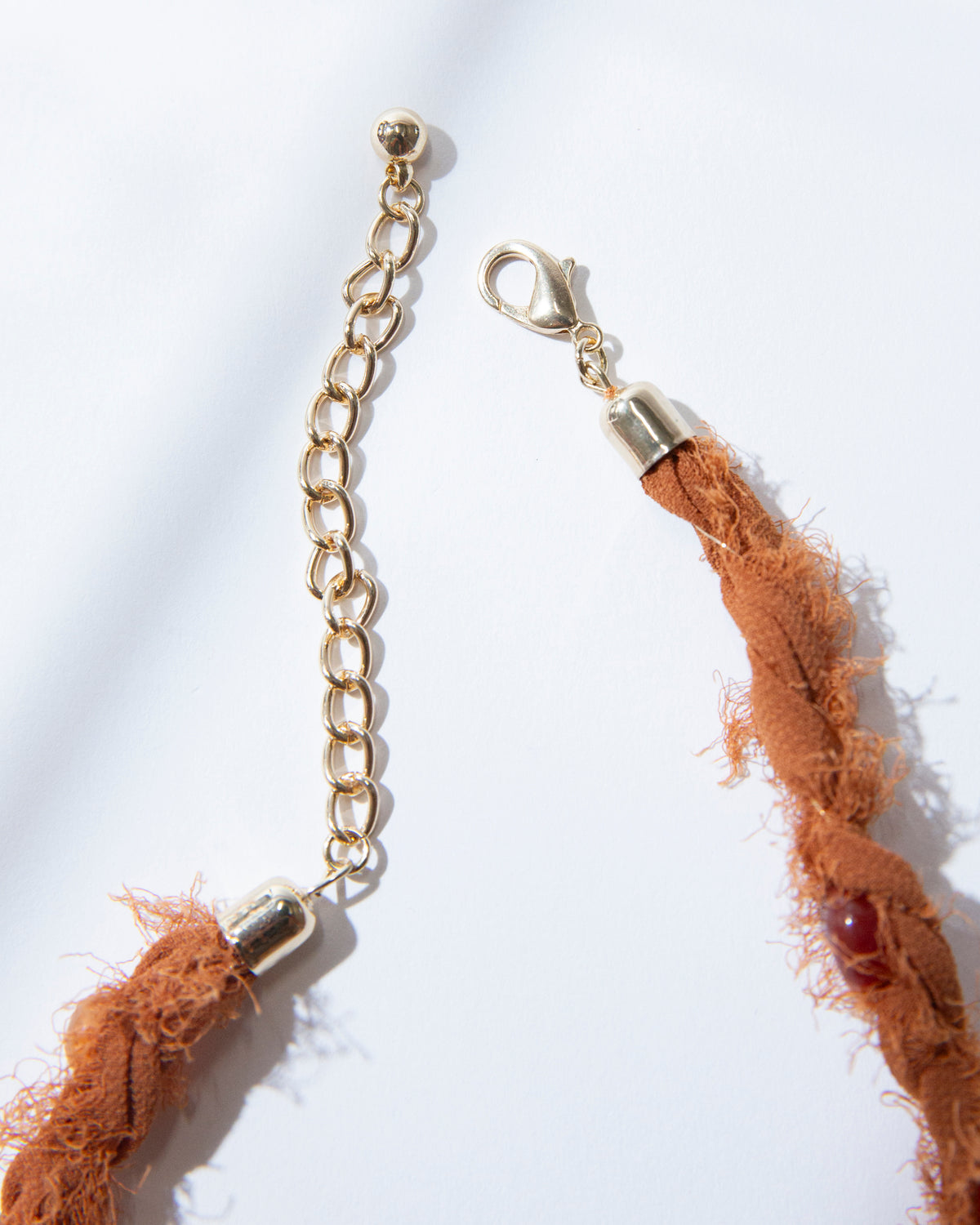 Orange Fabric Necklace