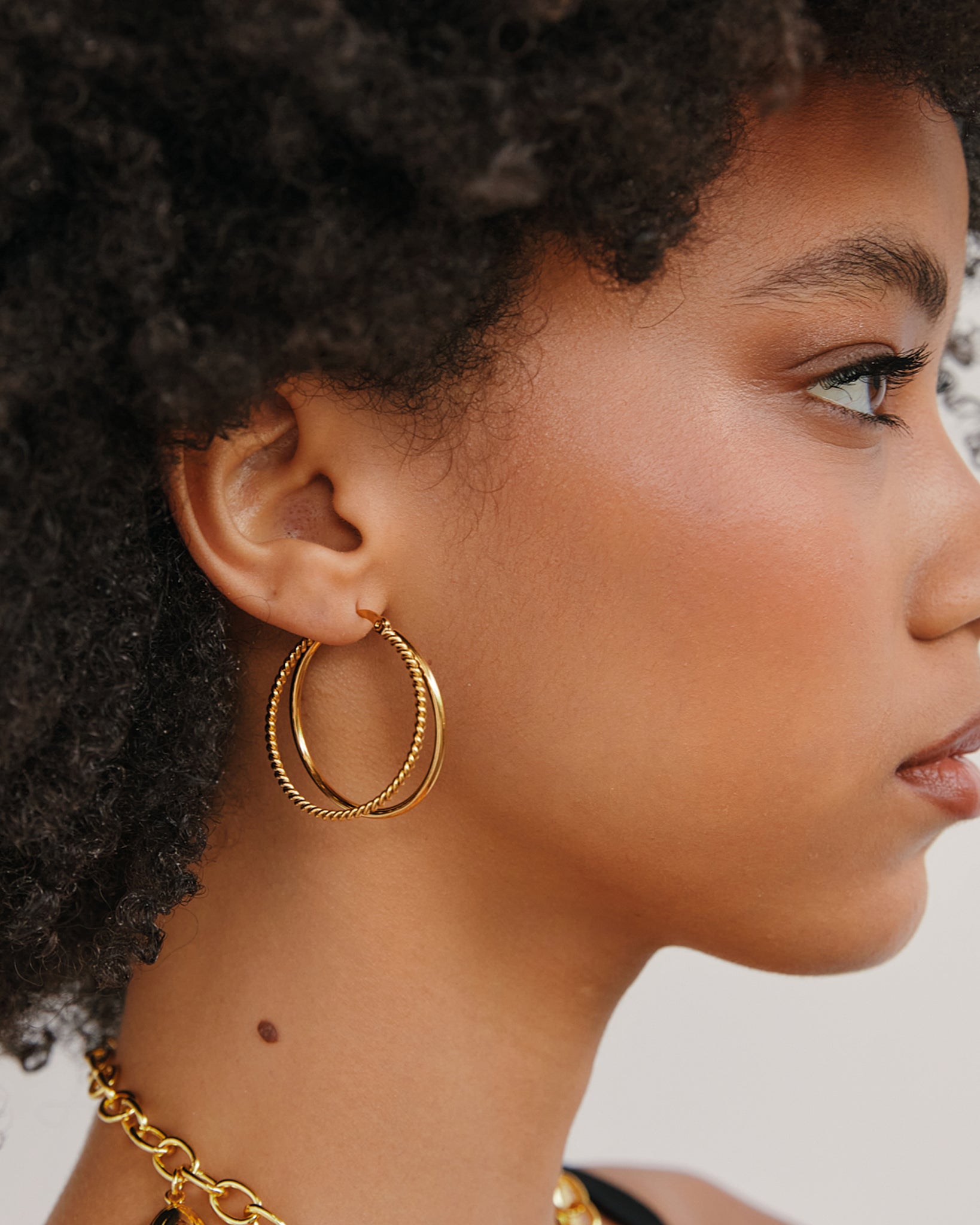 18K Plated Gwen Hoops