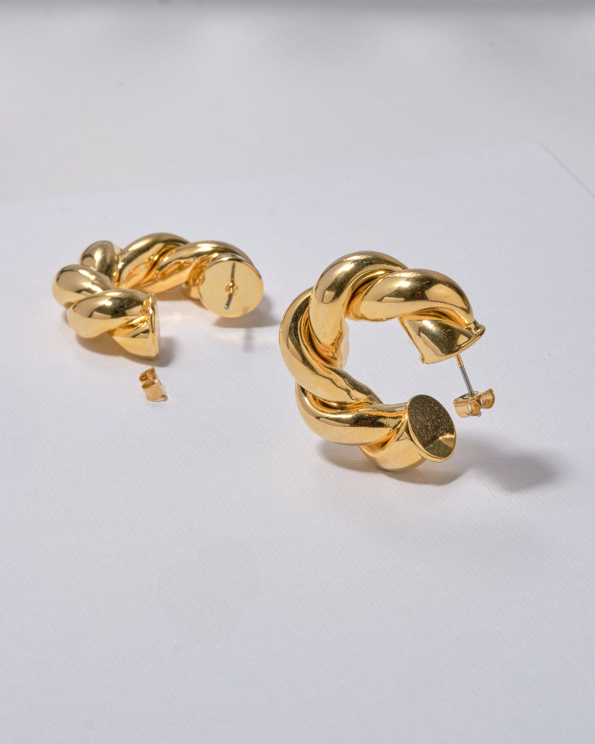 20K Plated Chunky Twisted Hoops