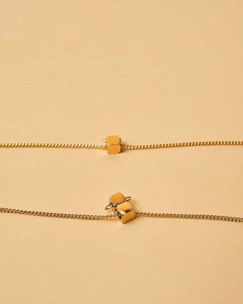 18K Plated Cubes Necklace