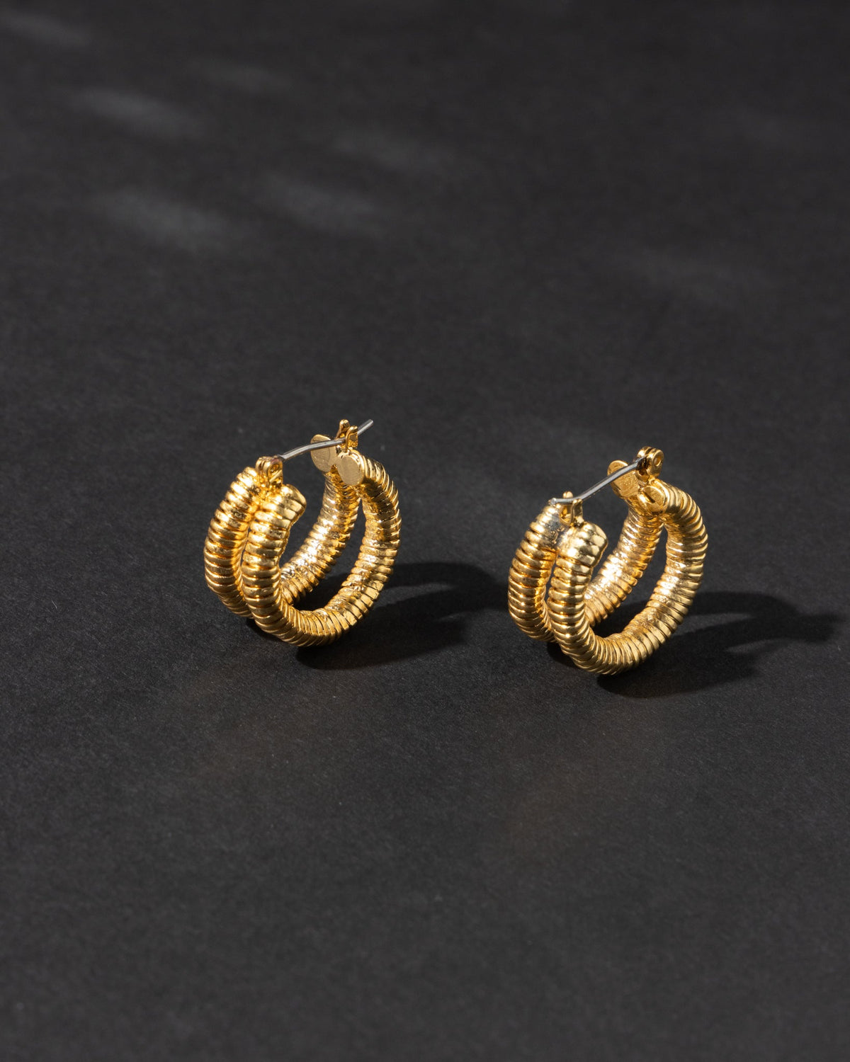 18K Plated Warm Double Hoop