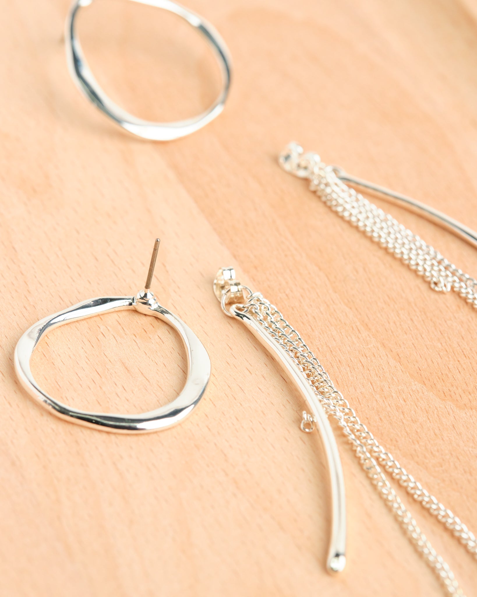 Silver On Silver Earrings