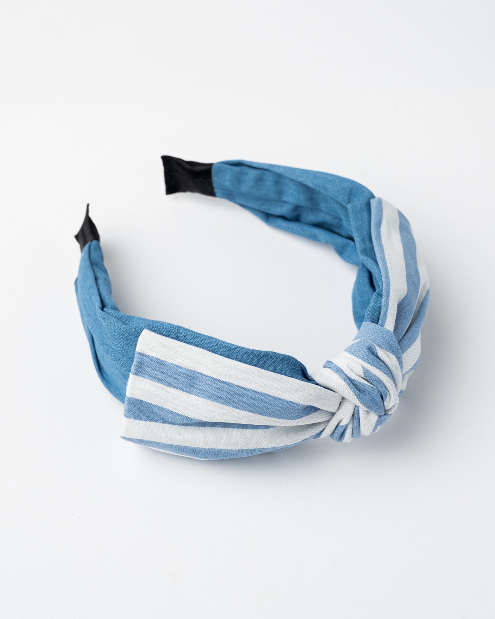 Striped Denim Bow Headband