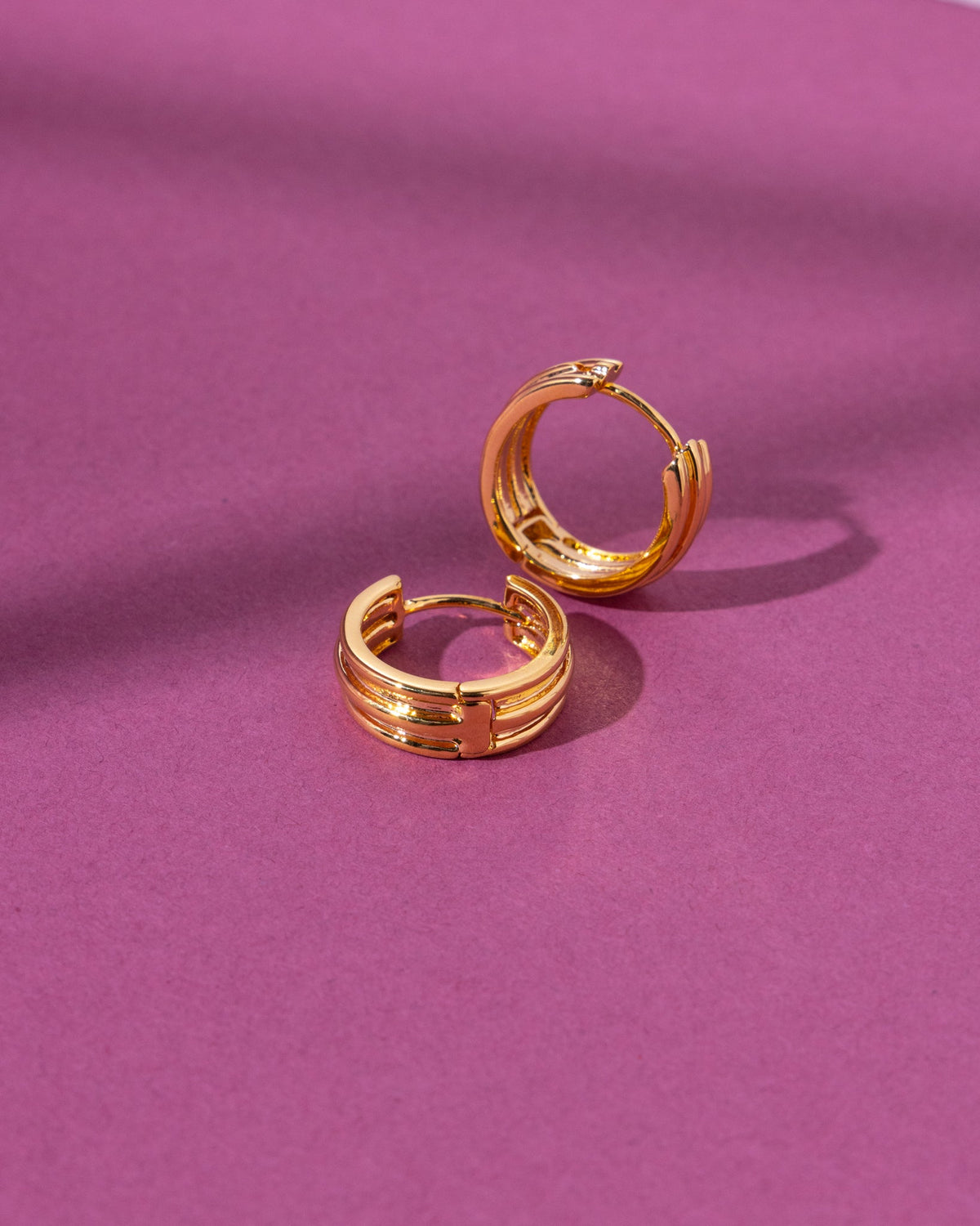 18K Plated Eclipse Hoops