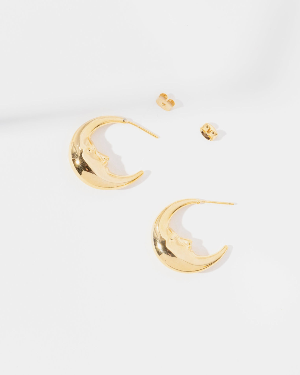 18K Plated Moon Earrings