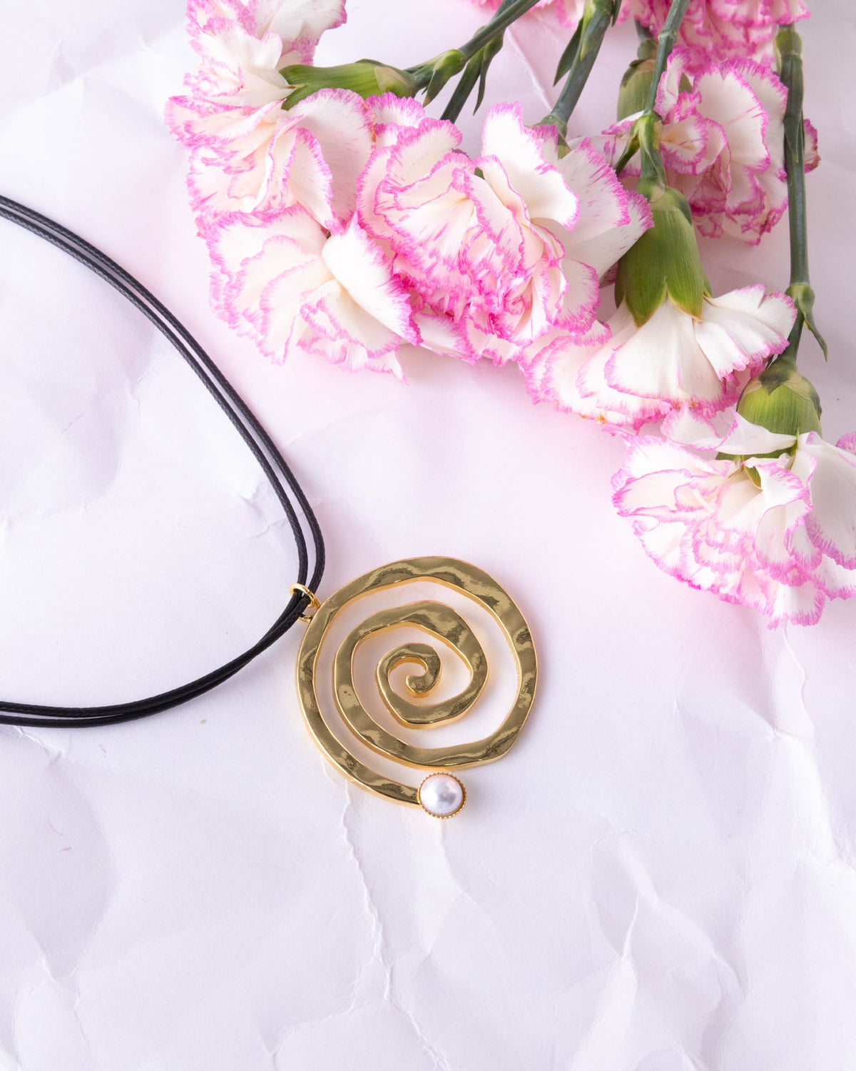 16K Plated Swirl Pearl Necklace