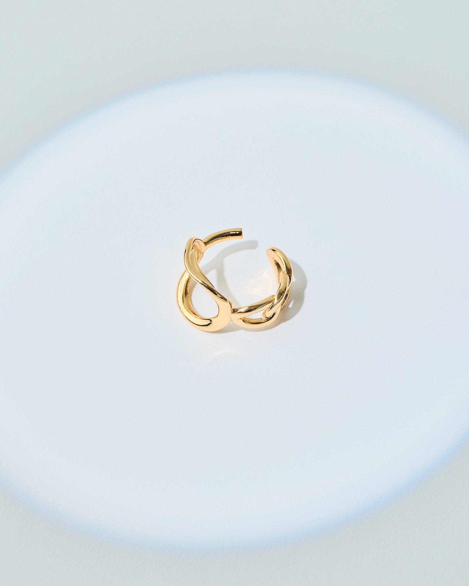 16K Plated Geo Ring