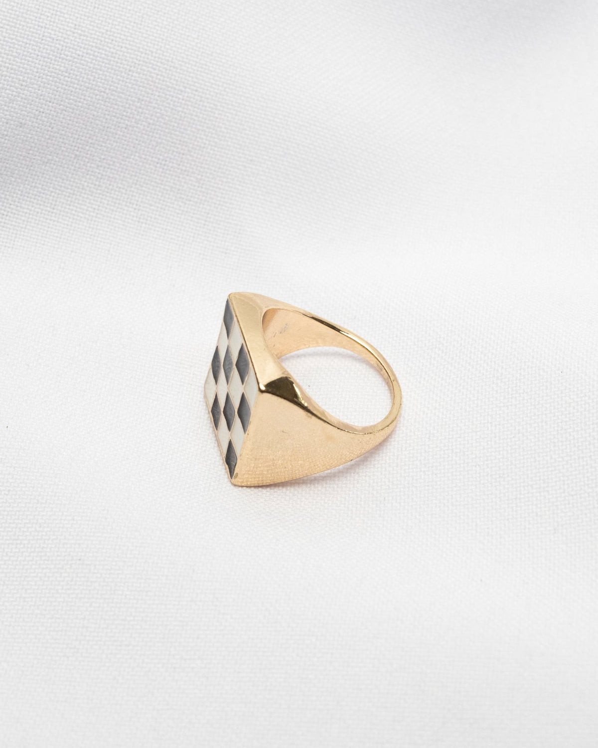 16K Plated Checkers Ring