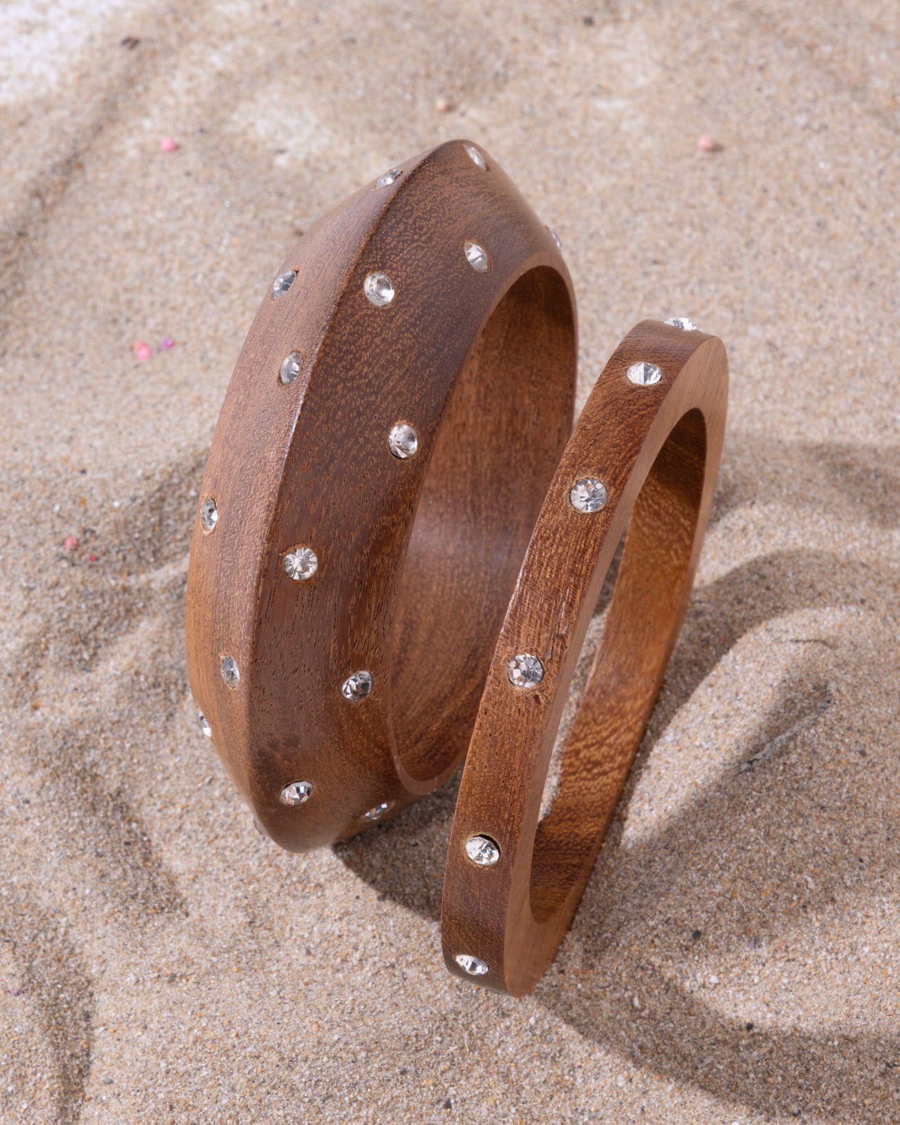 Sparkle Wood Bangle Set Of 2