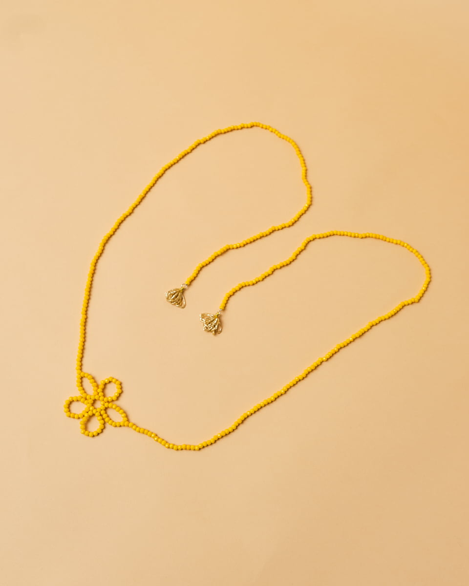 Adjustable Beaded Flower Necklace