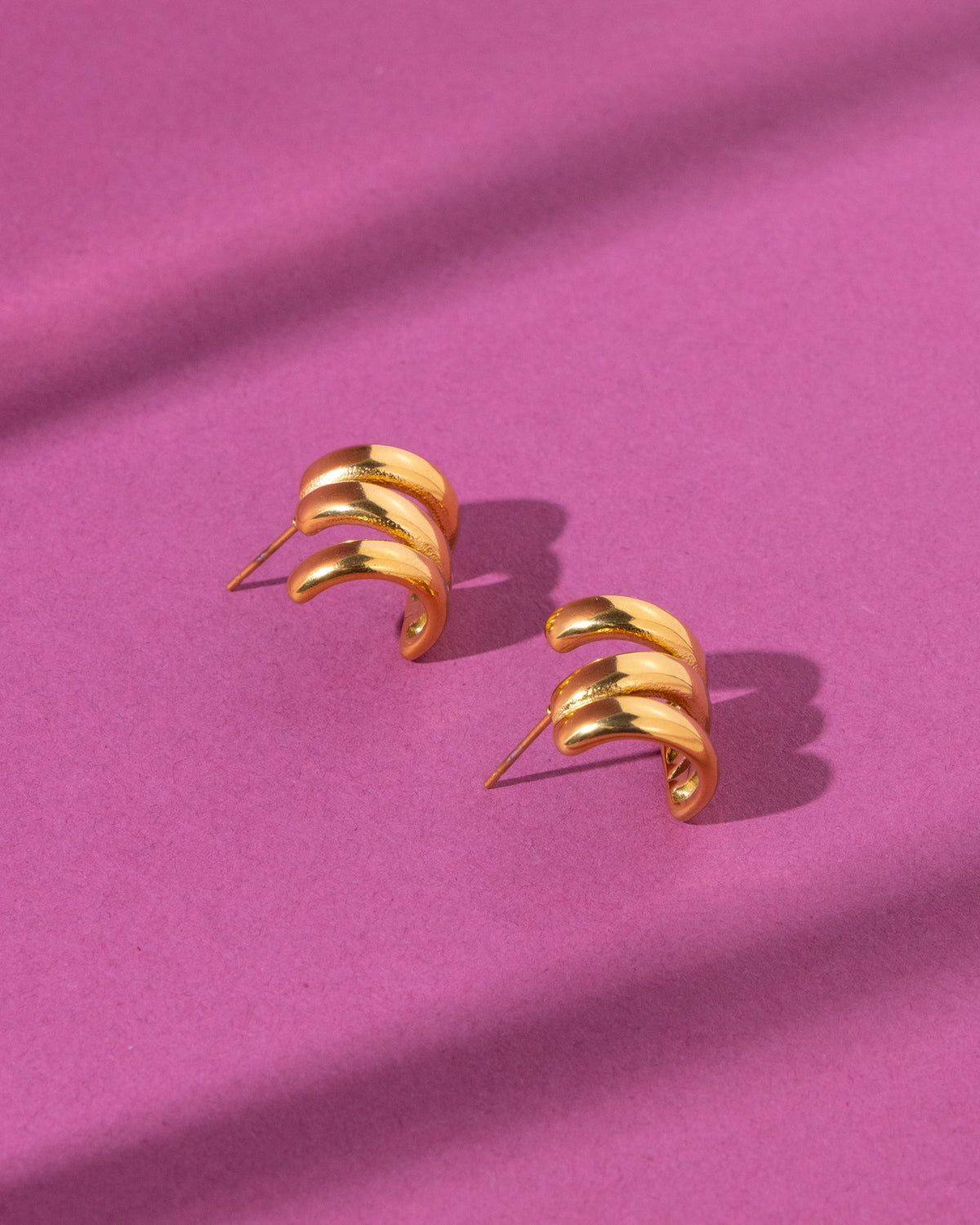 18K Plated Trio Hoop