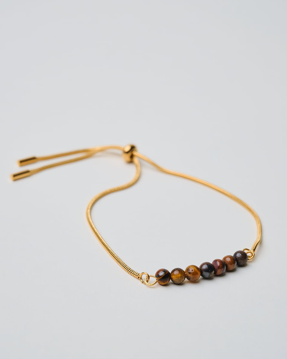 18K Plated Tiger Eye Bracelet