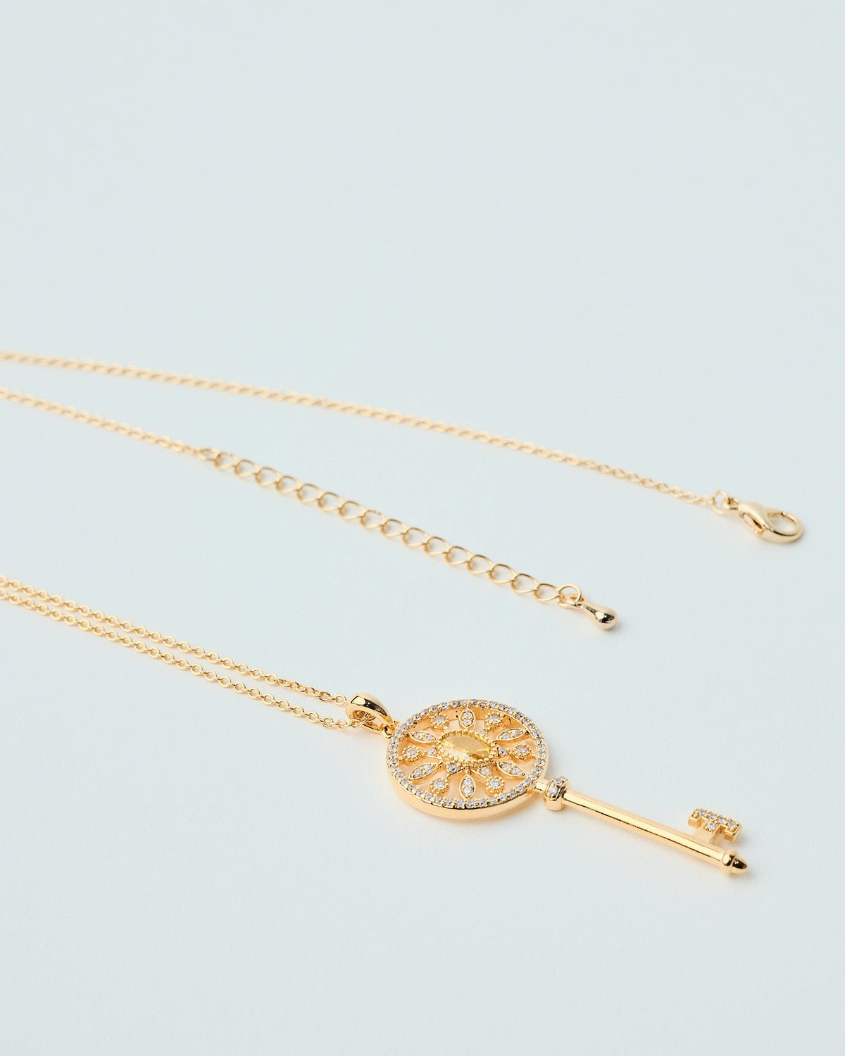 18K Plated Llave Long Necklace
