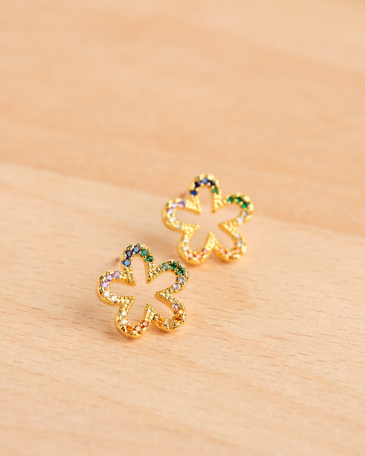 18K Plated Rainbow Flower Earring