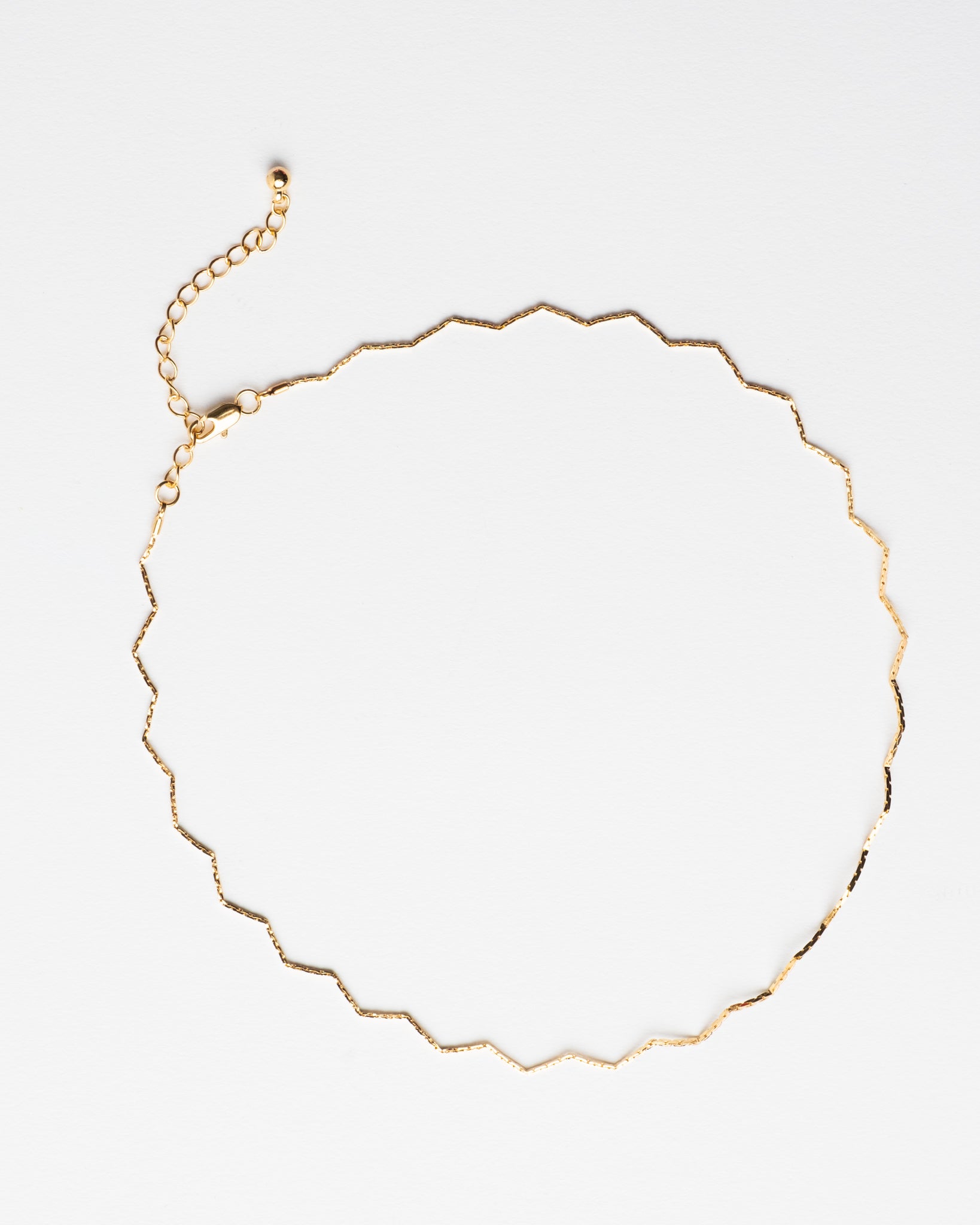 18K Plated Zig Zag Chain Necklace