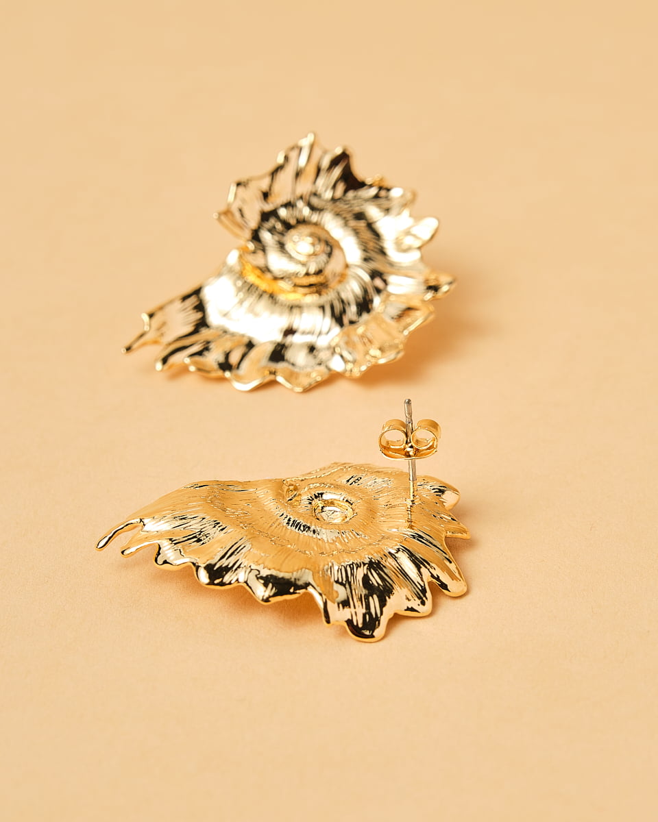 18K Plated Scandal Shell Earrings